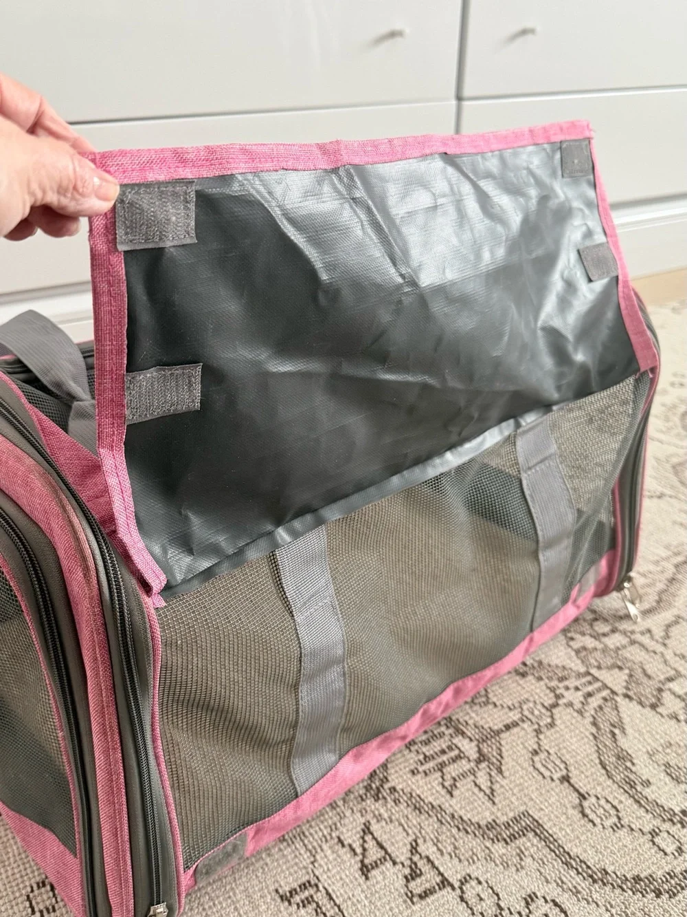 Soft-Sided Pink Pet Carrier Tote - Portable Dog & Cat Travel Bag